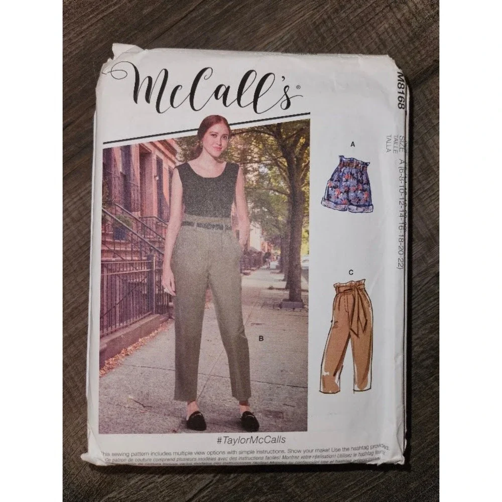 McCall's M8168 Misses Shorts Pants Sash Sewing Pattern Uncut Size 6-22 M8168/A